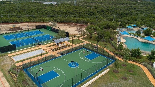 422 Sitlington Ln, Austin, TX 78738 - bird's eye view of a forest and a pool