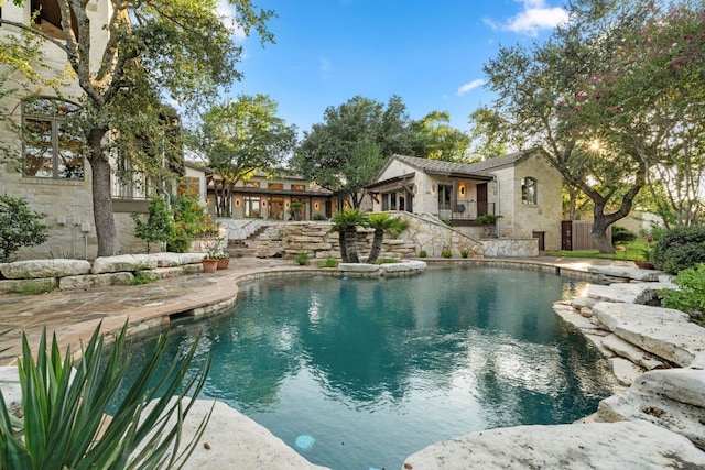 11949 Overlook Pass, Austin, TX 78738 - outdoor pool featuring stairs