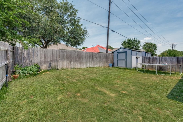 299 Andesite Trl, Buda, TX 78610 - view of yard featuring a shed, a trampoline, and an outdoor structure