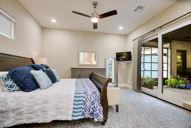 116 Wennmohs Pl, Horseshoe Bay, TX 78657 - carpeted bedroom with recessed lighting, ceiling fan, and baseboards