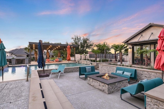 116 Wennmohs Pl, Horseshoe Bay, TX 78657 - view of patio / terrace with an outdoor fire pit