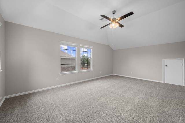 2640 Estefania Ln, Round Rock, TX 78665 - additional living space with lofted ceiling, ceiling fan, and carpet