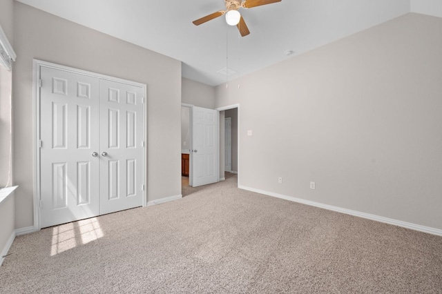 2640 Estefania Ln, Round Rock, TX 78665 - unfurnished bedroom featuring light colored carpet, attic access, a closet, and a ceiling fan