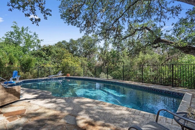 5503 Courtyard Dr, Austin, TX 78731 - view of swimming pool featuring fence and a patio area