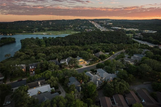 5503 Courtyard Dr, Austin, TX 78731 - aerial view at dusk of a water view