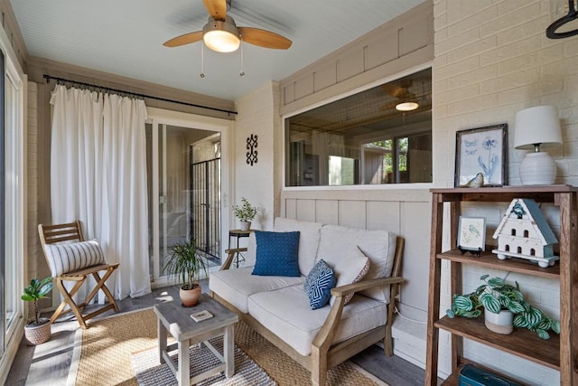5503 Courtyard Dr, Austin, TX 78731 - sunroom with a ceiling fan