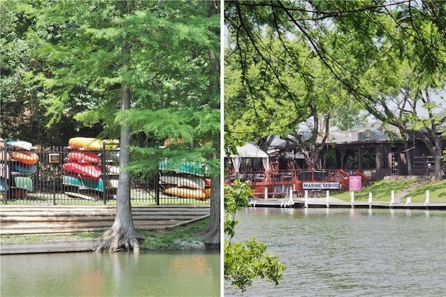 5503 Courtyard Dr, Austin, TX 78731 - dock featuring a water view and fence