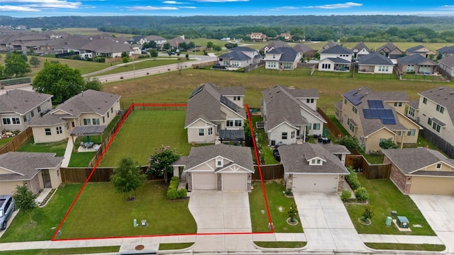 141 Witchhazel Way, San Marcos, TX 78666 - aerial view of residential area featuring property parcel outlined