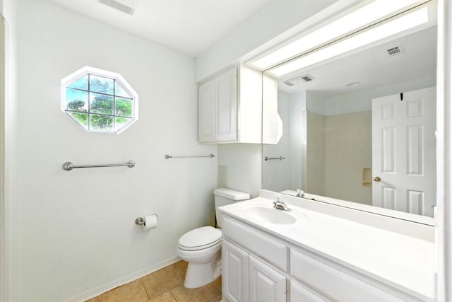 3 Coach House Rd, Austin, TX 78737 - bathroom with vanity, baseboards, toilet, and tile patterned floors