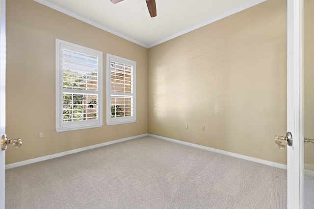 214 Lone Star Dr, Georgetown, TX 78633 - carpeted empty room with ornamental molding and ceiling fan