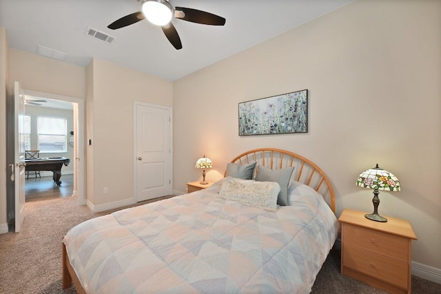 6321 Llano Stage Trl, Austin, TX 78738 - bedroom featuring baseboards, carpet flooring, and a ceiling fan