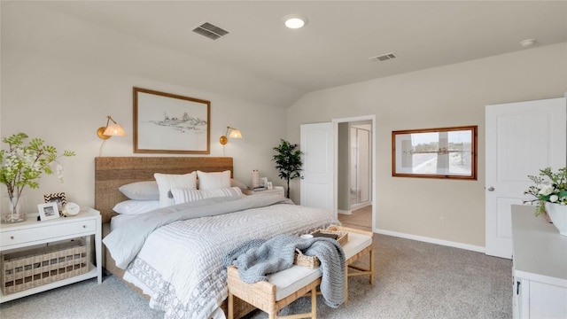 100 Heatherwood Ter, Marble Falls, TX 78654 - bedroom featuring carpet, lofted ceiling, and baseboards