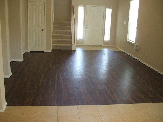 10506 Wylie Dr Unit 276, Austin, TX 78748 - entryway with wood finished floors, stairway, and baseboards