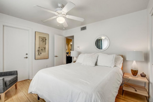 2200 Dickson Dr Unit 132, Austin, TX 78704 - bedroom featuring light wood-type flooring and ceiling fan