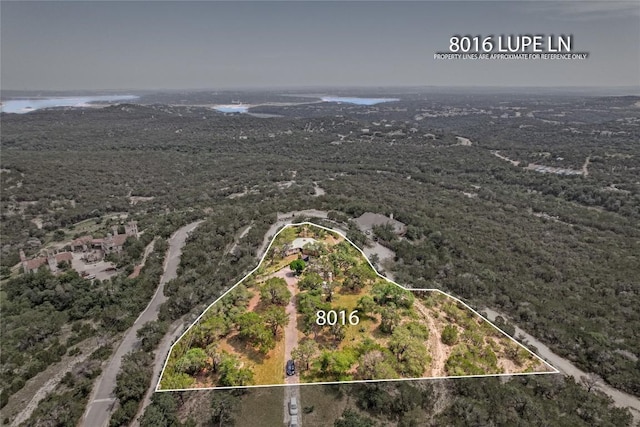 8016 Lupe Ln, Jonestown, TX 78645 - aerial view of property and surrounding area with property parcel outlined