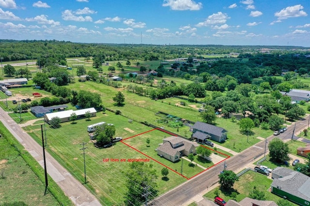 2409 Pecan St, Bastrop, TX 78602 - aerial overview of property's location featuring property boundaries highlighted