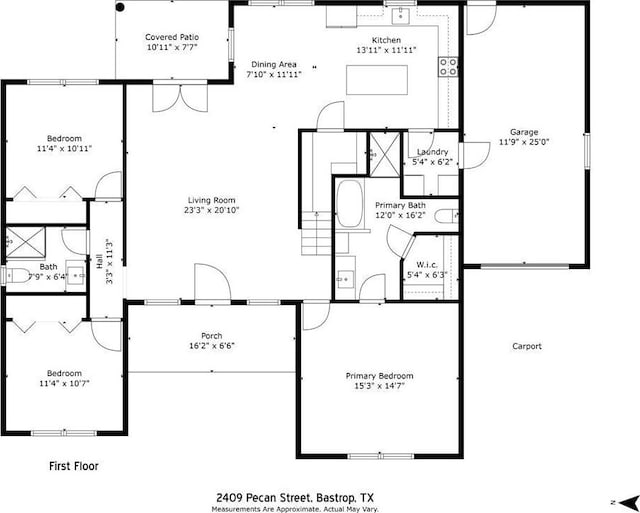 2409 Pecan St, Bastrop, TX 78602 - home floor plan