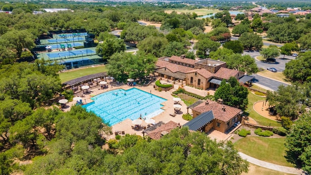 305 Indigo Ln, Georgetown, TX 78628 - aerial view of a pool area