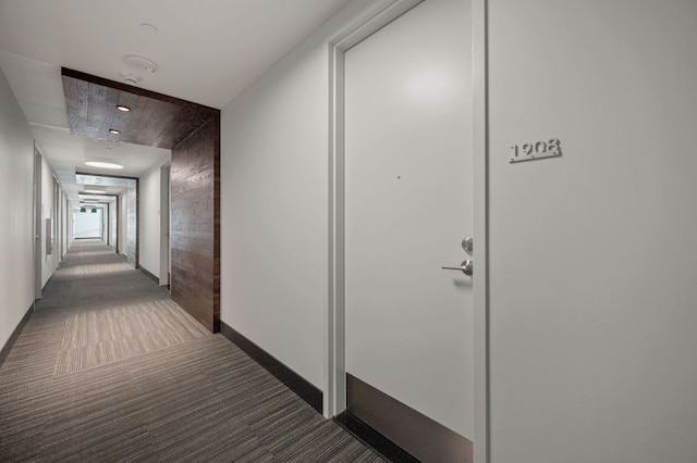 222 W Ave Unit 1908, Austin, TX 78701 - hallway with carpet flooring, recessed lighting, and baseboards