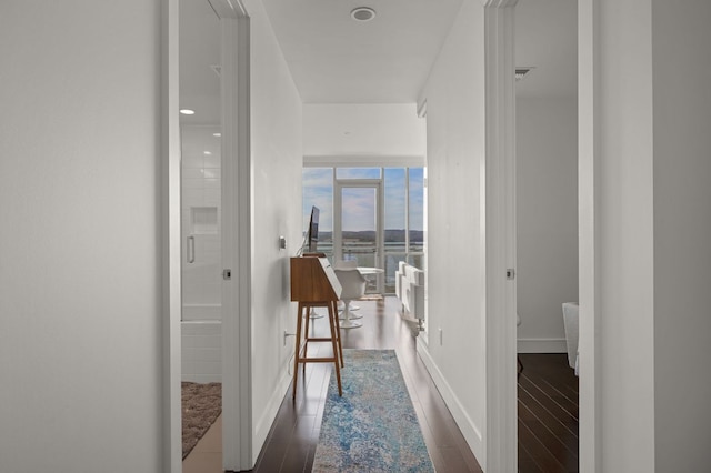 222 W Ave Unit 1908, Austin, TX 78701 - hall with wood finished floors and baseboards