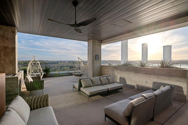 222 W Ave Unit 1908, Austin, TX 78701 - view of patio featuring an outdoor living space and ceiling fan