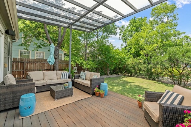 1704 W 34th St, Austin, TX 78703 - deck with an outdoor hangout area and a pergola