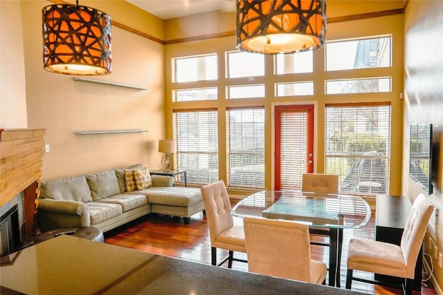 2918 Ranch Road 620th Rd N Unit J162, Austin, TX 78734 - dining space with wood finished floors and a fireplace