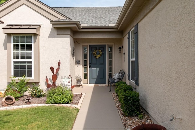 332 Yukon Ter, Georgetown, TX 78633 - entrance to property with stucco siding and a shingled roof