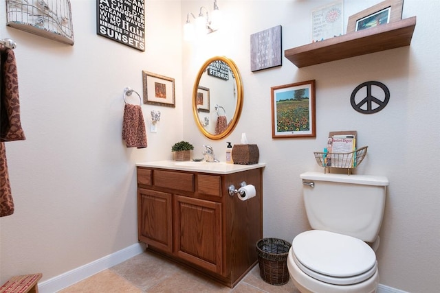 332 Yukon Ter, Georgetown, TX 78633 - half bathroom featuring toilet, baseboards, and vanity