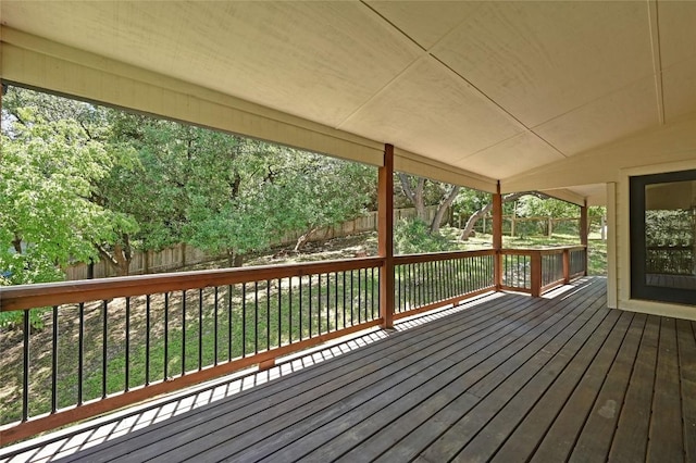 1502 Medio Calle, Austin, TX 78733 - wooden deck with a fenced backyard