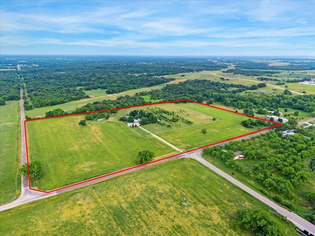 4451 County Road 467, Elgin, TX 78621 - overview of rural landscape with property parcel outlined