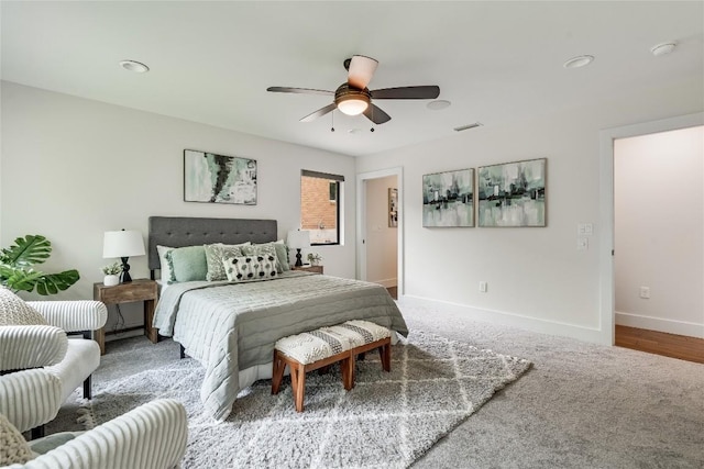 2502 Spring Creek Dr, Austin, TX 78704 - bedroom with baseboards and a ceiling fan