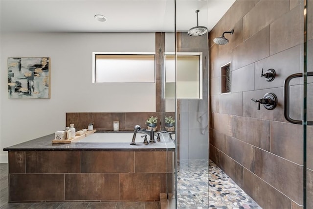 2502 Spring Creek Dr, Austin, TX 78704 - bathroom featuring a stall shower and a garden tub