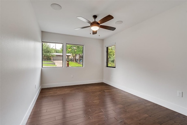2502 Spring Creek Dr, Austin, TX 78704 - unfurnished room with a ceiling fan and hardwood / wood-style floors