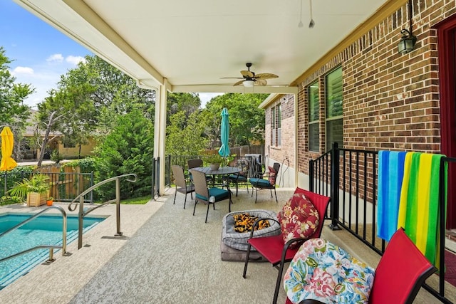 900 Lily Pad, Leander, TX 78641 - view of patio / terrace featuring ceiling fan, outdoor dining space, and fence