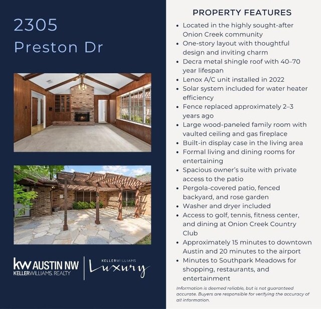 2305 Preston Trails Cv, Austin, TX 78747 - view of marketing collateral with multiple images