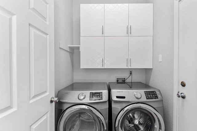 1111 Pebble Brook Rd, Cedar Park, TX 78613 - washroom with cabinet space, independent washer and dryer, and a textured wall