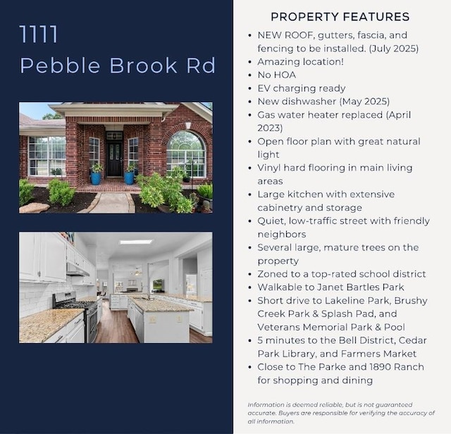 1111 Pebble Brook Rd, Cedar Park, TX 78613 - view of a document with a collage of images