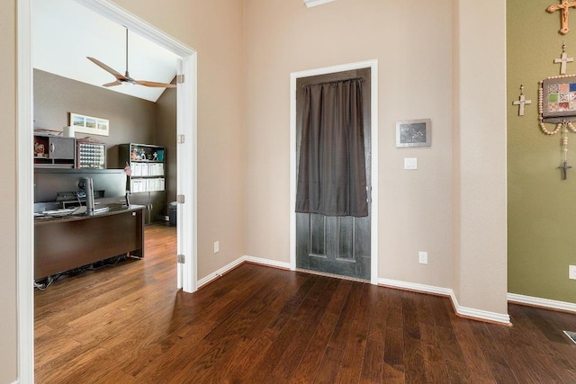 22218 W Cape Travis Bnd, Lago Vista, TX 78645 - entrance foyer with wood finished floors and ceiling fan