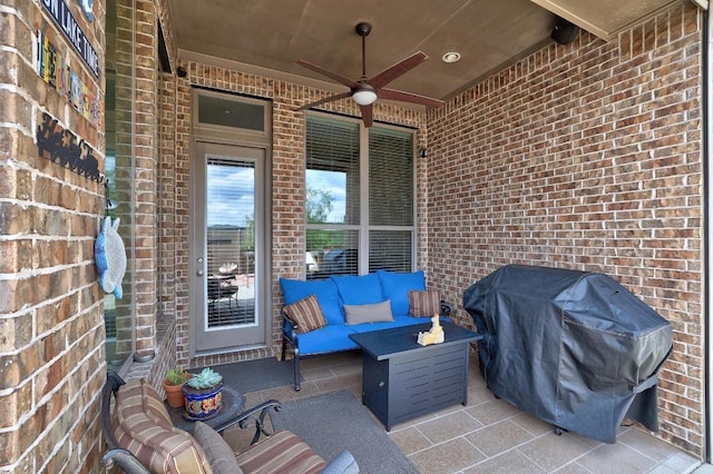 22218 W Cape Travis Bnd, Lago Vista, TX 78645 - view of patio with an outdoor living space and area for grilling