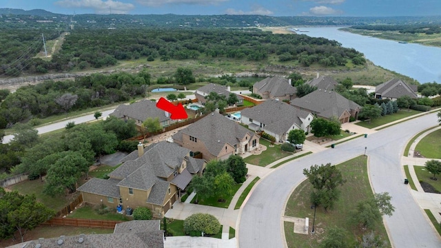 22218 W Cape Travis Bnd, Lago Vista, TX 78645 - aerial view of residential area with a large body of water