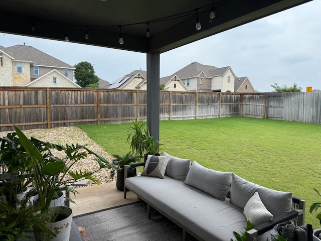 2404 Pack Iron Pass, Leander, TX 78641 - view of patio / terrace featuring an outdoor living space and a residential view