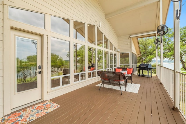212 Lakefront Dr, Point Venture, TX 78645 - sunroom with an outdoor living space