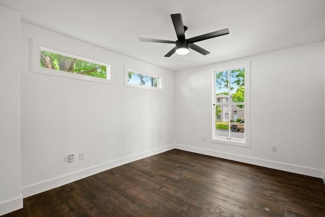 48 Chicon St, Austin, TX 78702 - empty room featuring dark wood-style flooring and ceiling fan