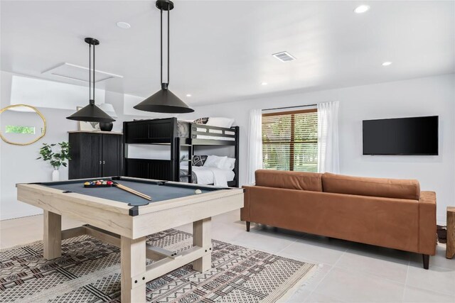10226 Parsons Rd, Manor, TX 78653 - game room featuring recessed lighting, billiards, and light tile patterned floors