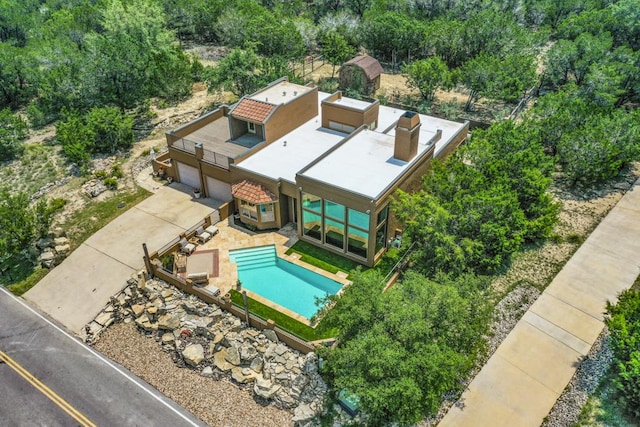 3211 Constitution Dr, Lago Vista, TX 78645 - aerial view of property and surrounding area with a pool area