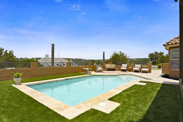3211 Constitution Dr, Lago Vista, TX 78645 - view of pool with outdoor lounge area and a patio area