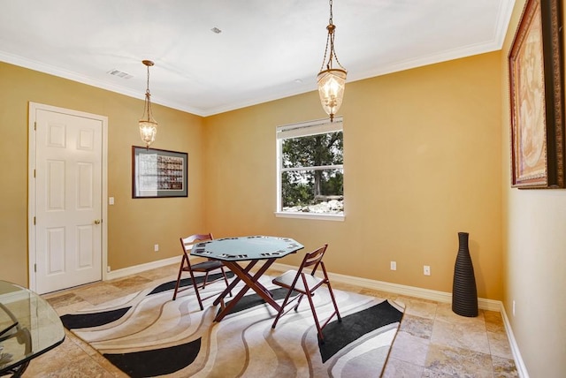 3211 Constitution Dr, Lago Vista, TX 78645 - dining space featuring ornamental molding and baseboards