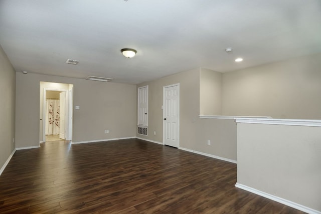 1244 Yellow Iris Rd, Leander, TX 78641 - spare room with dark wood-style floors, recessed lighting, and a smoke detector