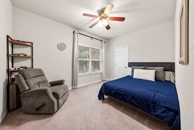 4404 Cierne Cv, Round Rock, TX 78681 - bedroom featuring carpet, baseboards, and ceiling fan